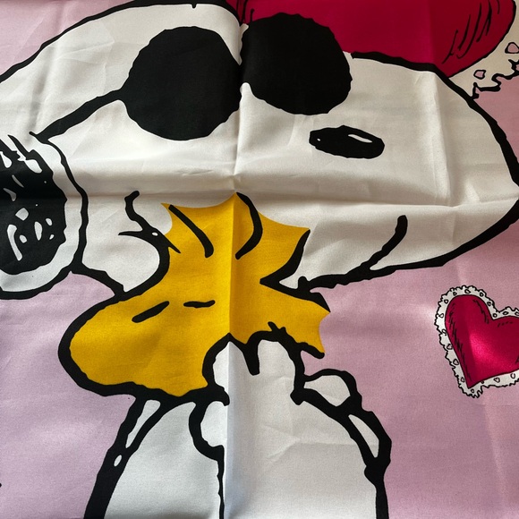 Peanuts Valentines Decorative Flag Snoopy and Woodstock Pink - Picture 2 of 6